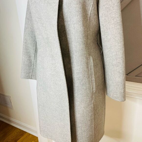 Theory Gray Wool / Cashmere Blend Wilrose Winsome Hooded Coat Size Large - Picture 6 of 14